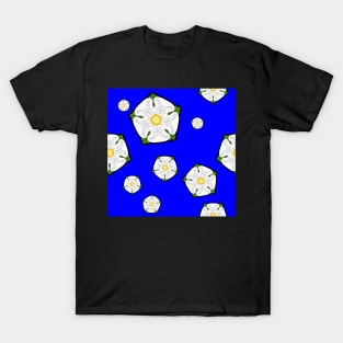 White Rose of Yorkshire Print Pattern T-Shirt